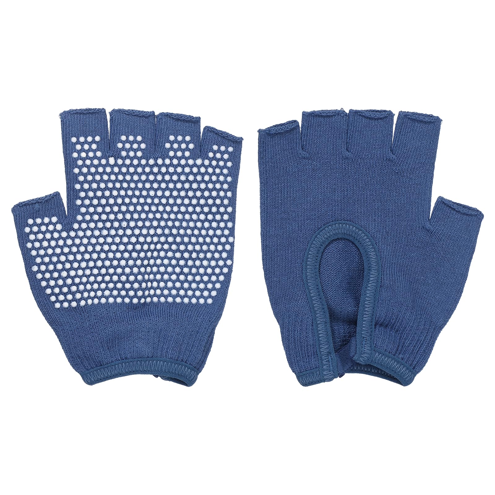 YELARXI Yoga Gloves, Non Slip Fingerless Pilates Gloves Breathable Exercise Workout Mittens - Fitting For(Men Women Gym/Weight Lifting/Cycling/Training), Dark Blue — image 1