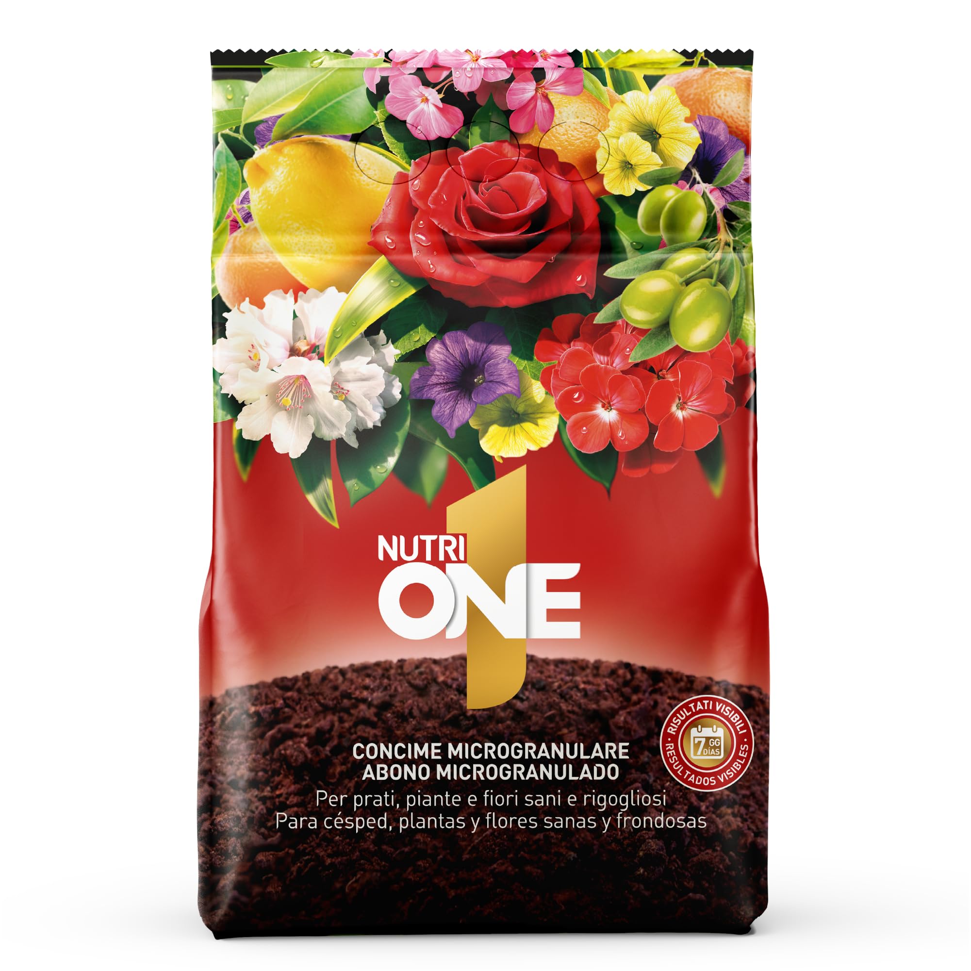 NutriOne 3 kg, nutrimento completo per piante, fiori e prato. Con Caidrina per un assorbimento ottimale. Copre fino a 60 mq.