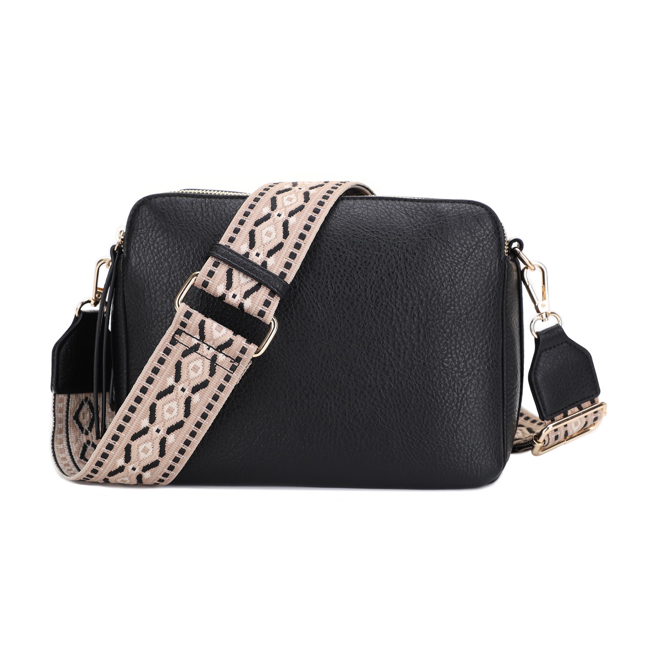 SG SUGU Andrea Triple Zip Purses Crossbody Bags for Women Shoulder Handbag