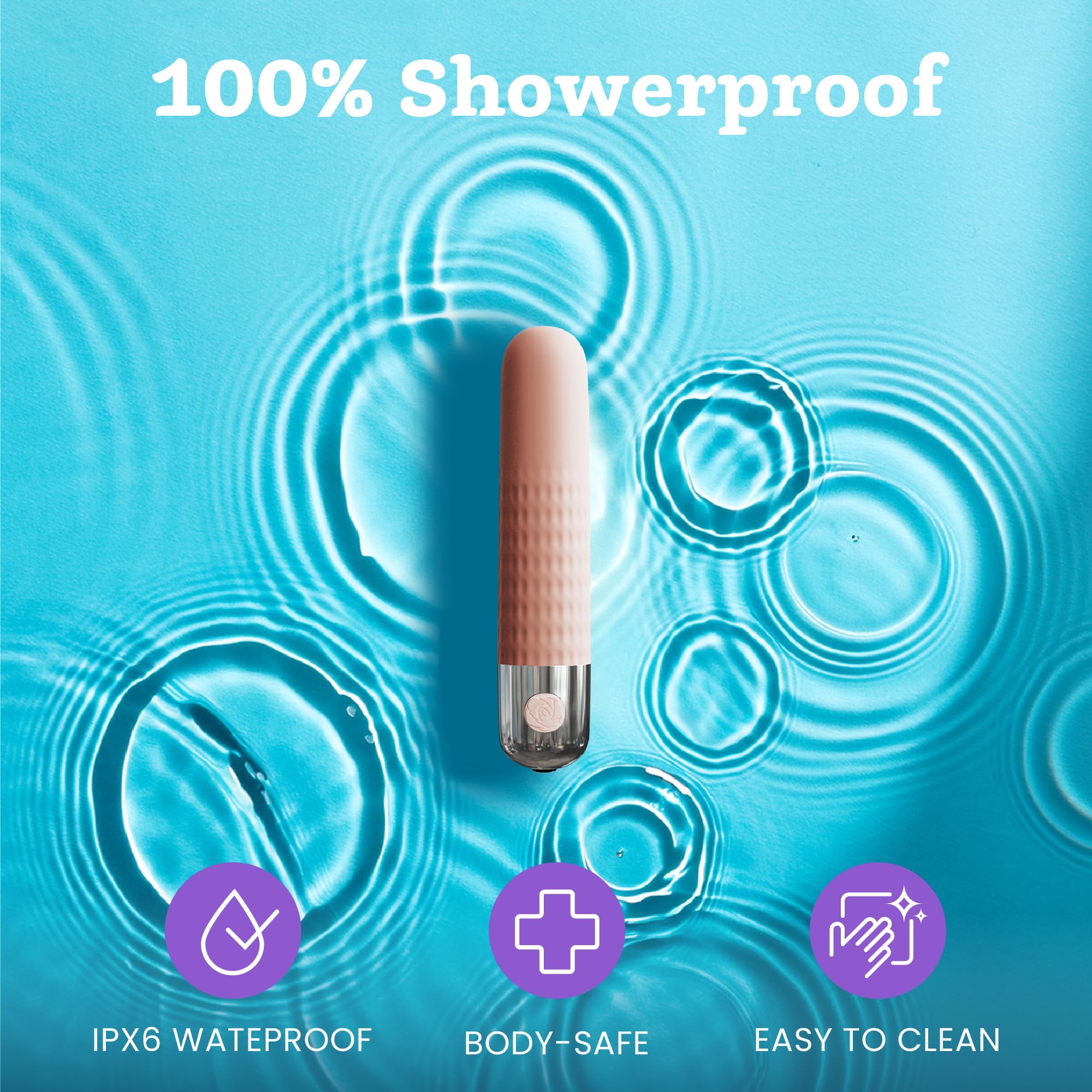 Mini vibratore bullet di Oliver James – Ricaricabile, impermeabile, 10 modalità di piacere, silicone sicuro, sex toy discreto per donne, 9,6 × 1,8 cm, (rosa pastello)