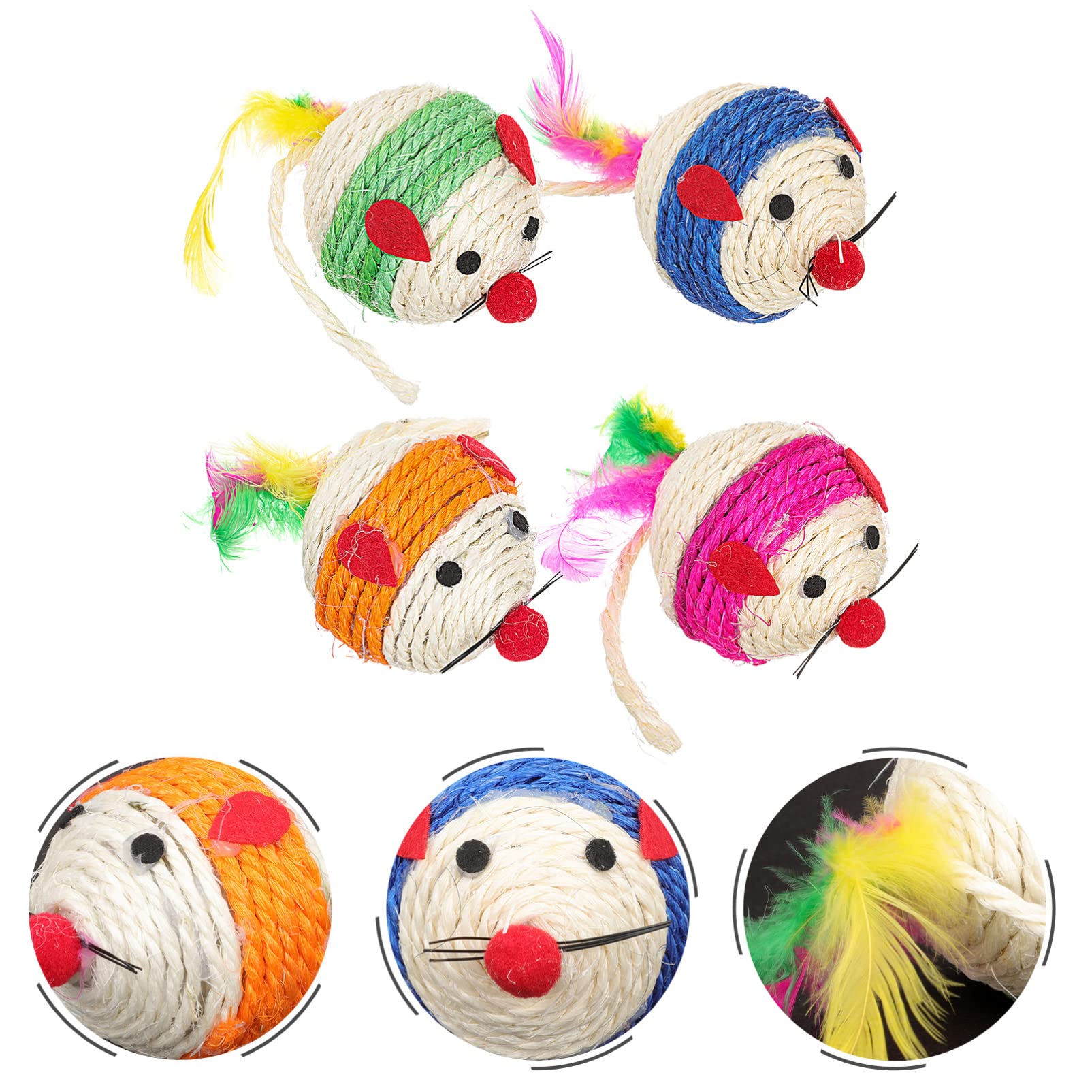 POPETPOP 12piezas Juguete Interactivo para Gatos Bola De Ratón Accesorios para Gatos Juguetes para y Color Aleatorio