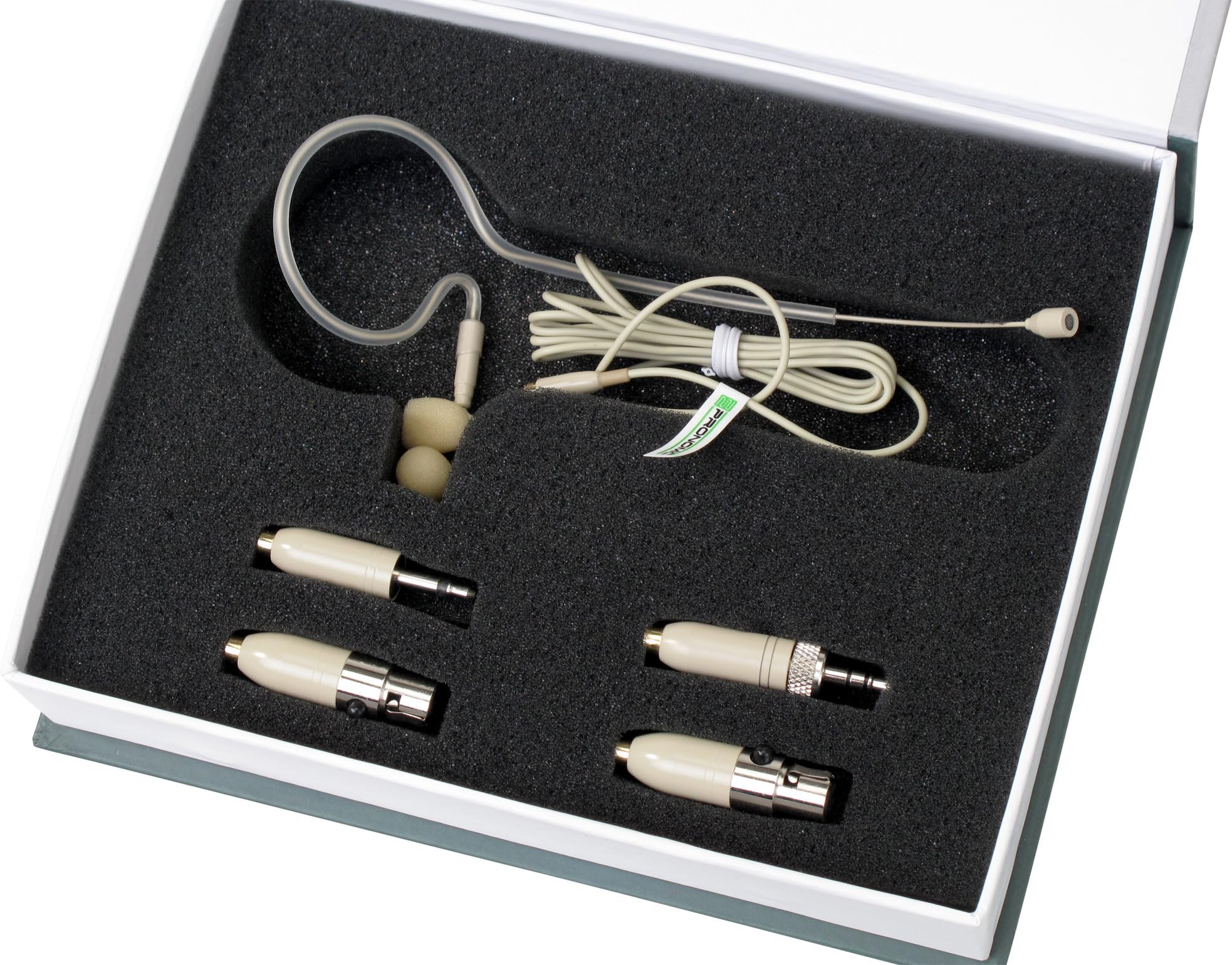 Pronomic HS-11 EA Auricular Beige, Auricular con Diadema, 5-10 V | Cápsula de condensador electret trasero, Compatible con la mayoría de sistemas inalámbricos comunes, 5-10 V, Color: Beige