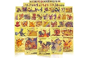 55 Pcs Gold Cards Packs Vmax DX GX Gold Foil Cards for Kids