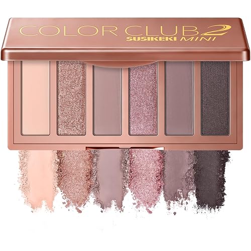 SUSIKEKI Neutral Nude Matte & Shimmer Eyeshadow Palette - 6 Colors Mini Travel Size, Highly Pigmented Rosy Eye shadow, Long Lasting Vegan Makeup Palette for Daily Use 02