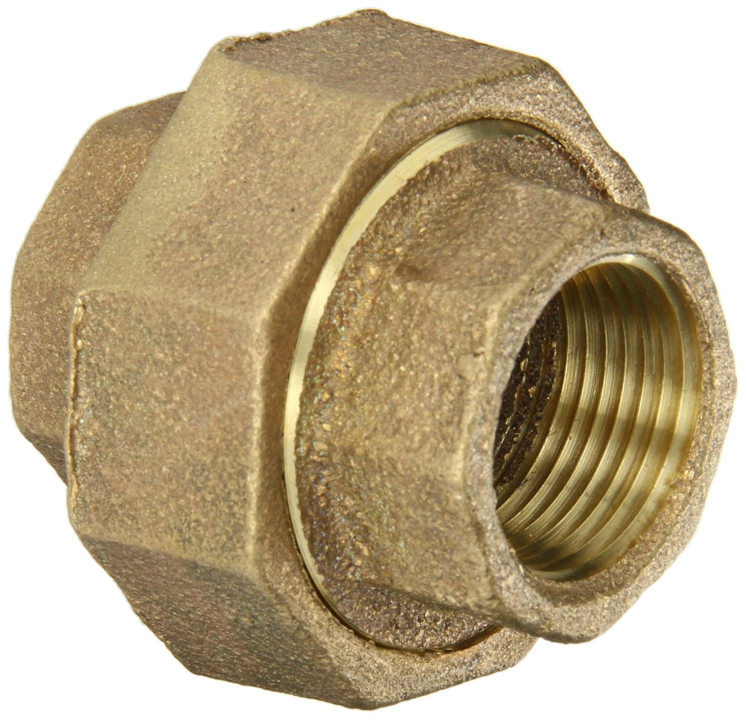 Anderson Metals 38104 Red Brass Pipe Fitting, Union, 3/4" Female Pipe