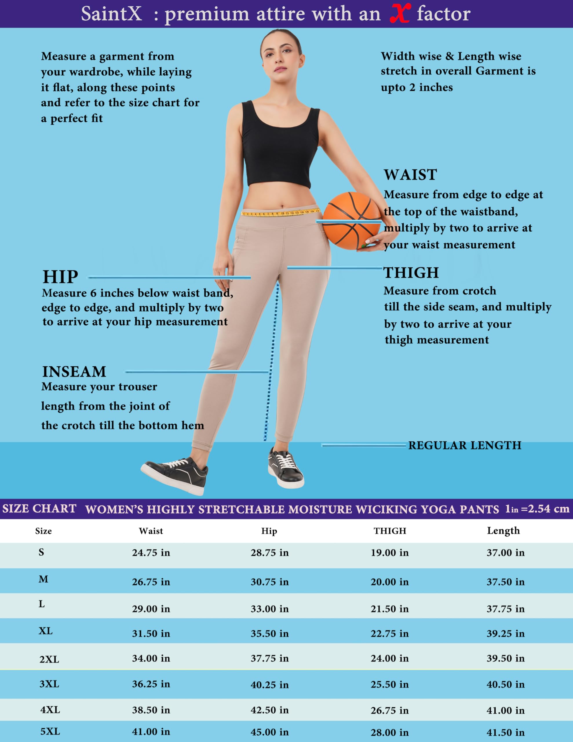 SaintX Women's High Waist 3/4 Leggings | 4-Way Stretchable Sweat Wicking Technical Fabric | Snug Fit Yoga Pants with Metallic Accents at Calf | Functional Activewear Athleisure (SYP02_Navy_L) 1