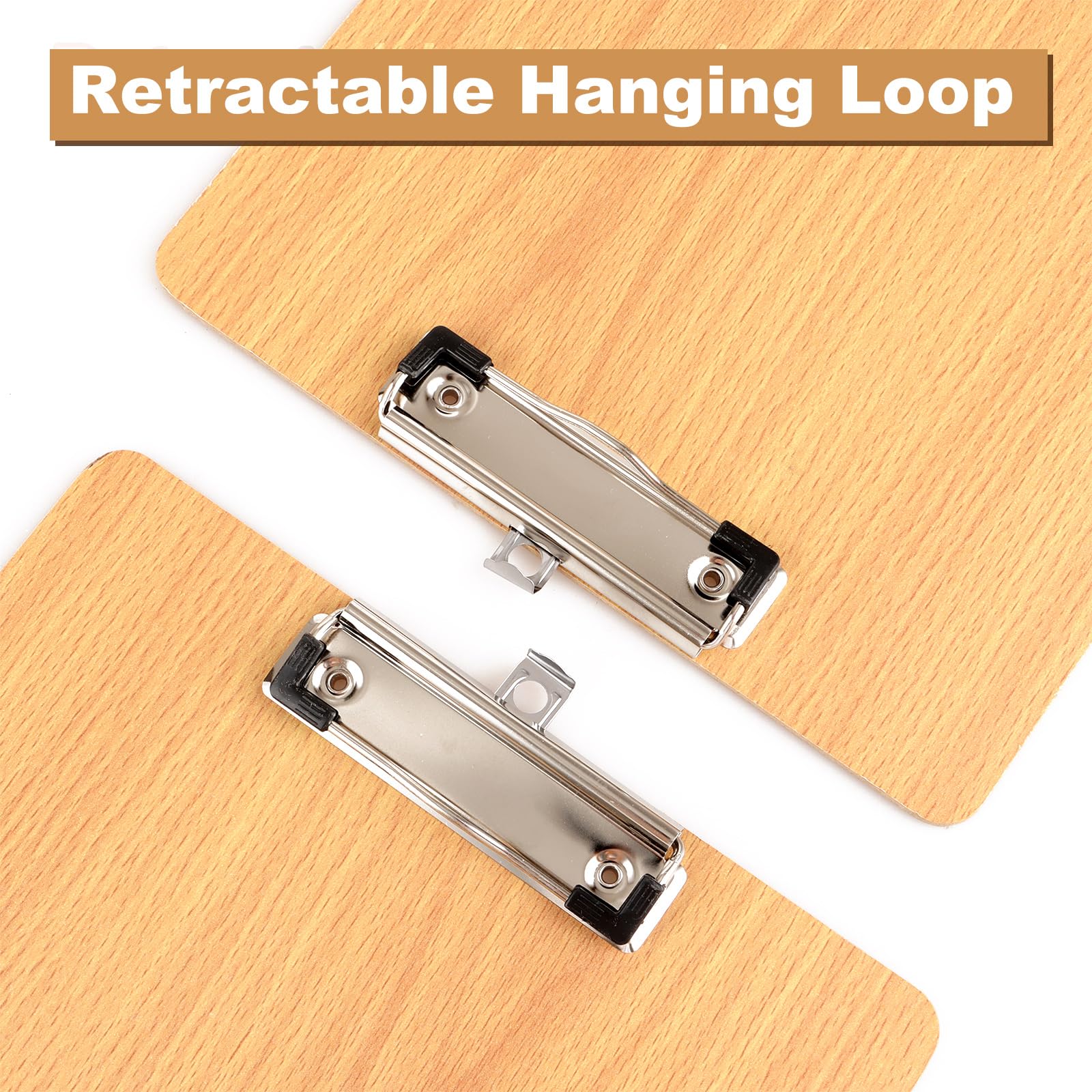 APACALI 10 Stück Klemmbrett A4 Holz, Klemmbrett Holz, Zwischenablage Schreibbrett, Pad Halter Clipboard mit Aufhängeose, A4 Clipboard für Büro Arbeit Klassenzimmer Business Restaurant, Hellbraun
