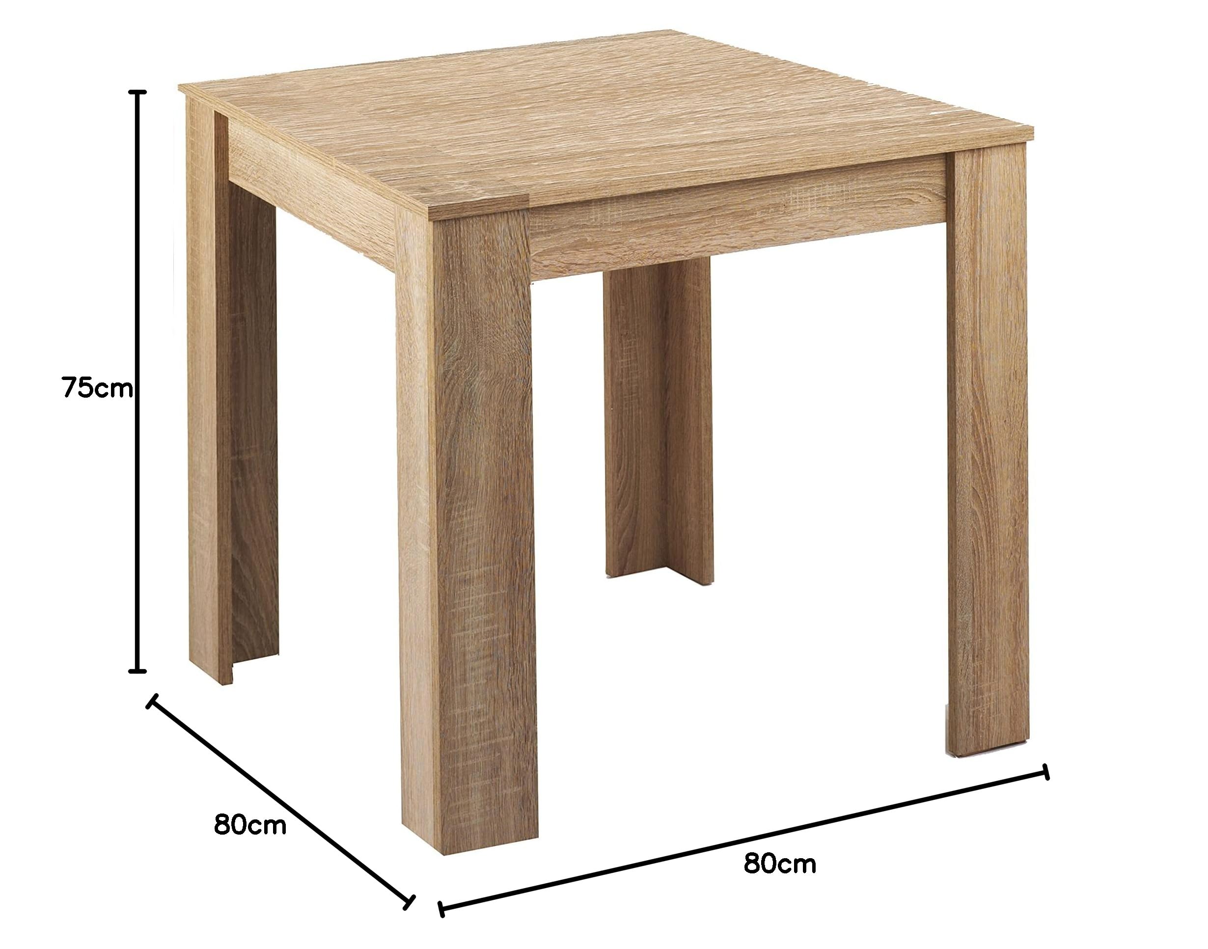 byLIVING Esstisch Nepal, Küchentisch in Eiche-Optik, 80 x 80, H 75 cm | Platzsparender Tisch