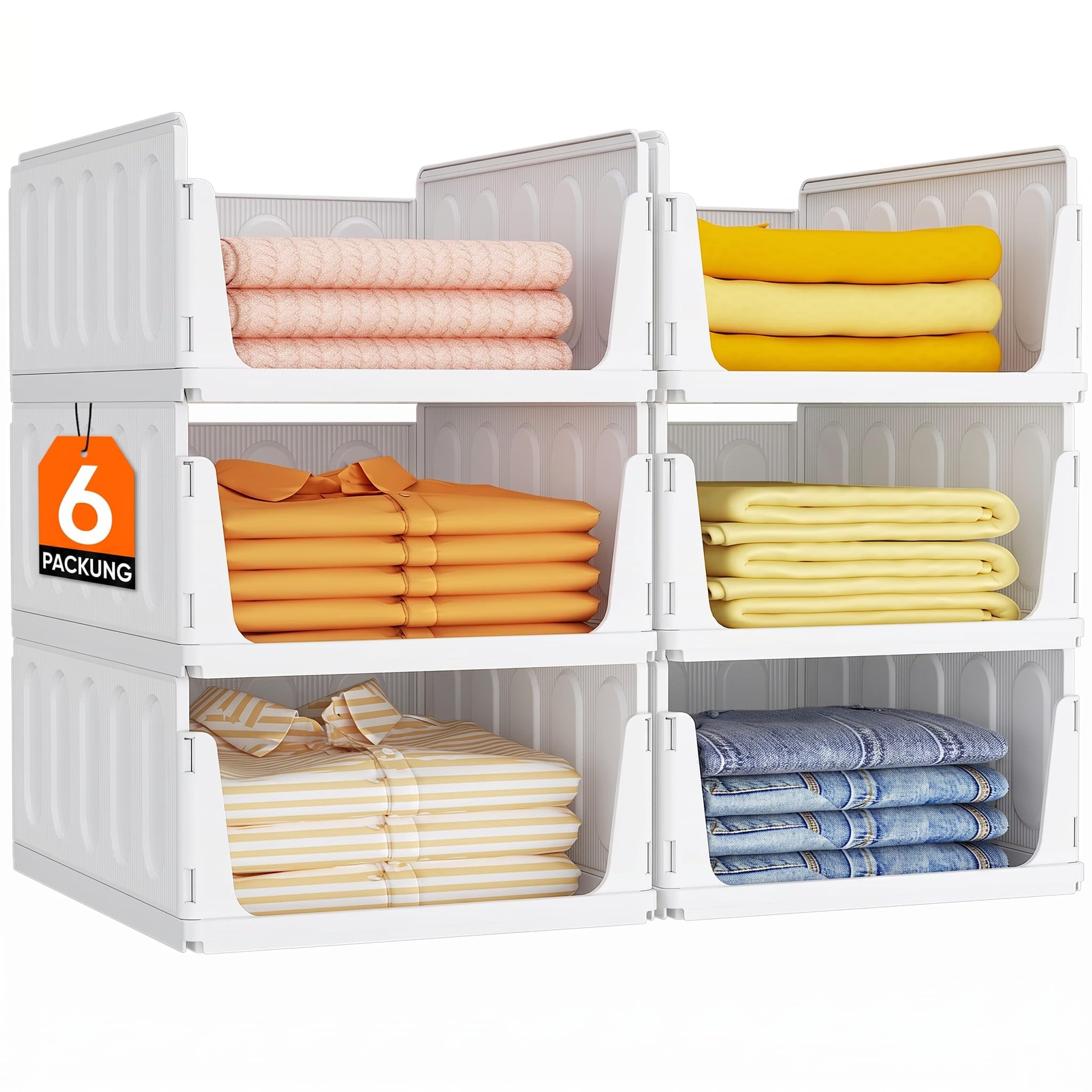 Lifewit Stapelbar Kleiderschrank Organizer, Ausziehbar Schrank, Stapelbar Aufbewahrungsbox für Bad Küchenschrank Lagerung, Multifunktionale Ordnungssystem, Camping Schrank