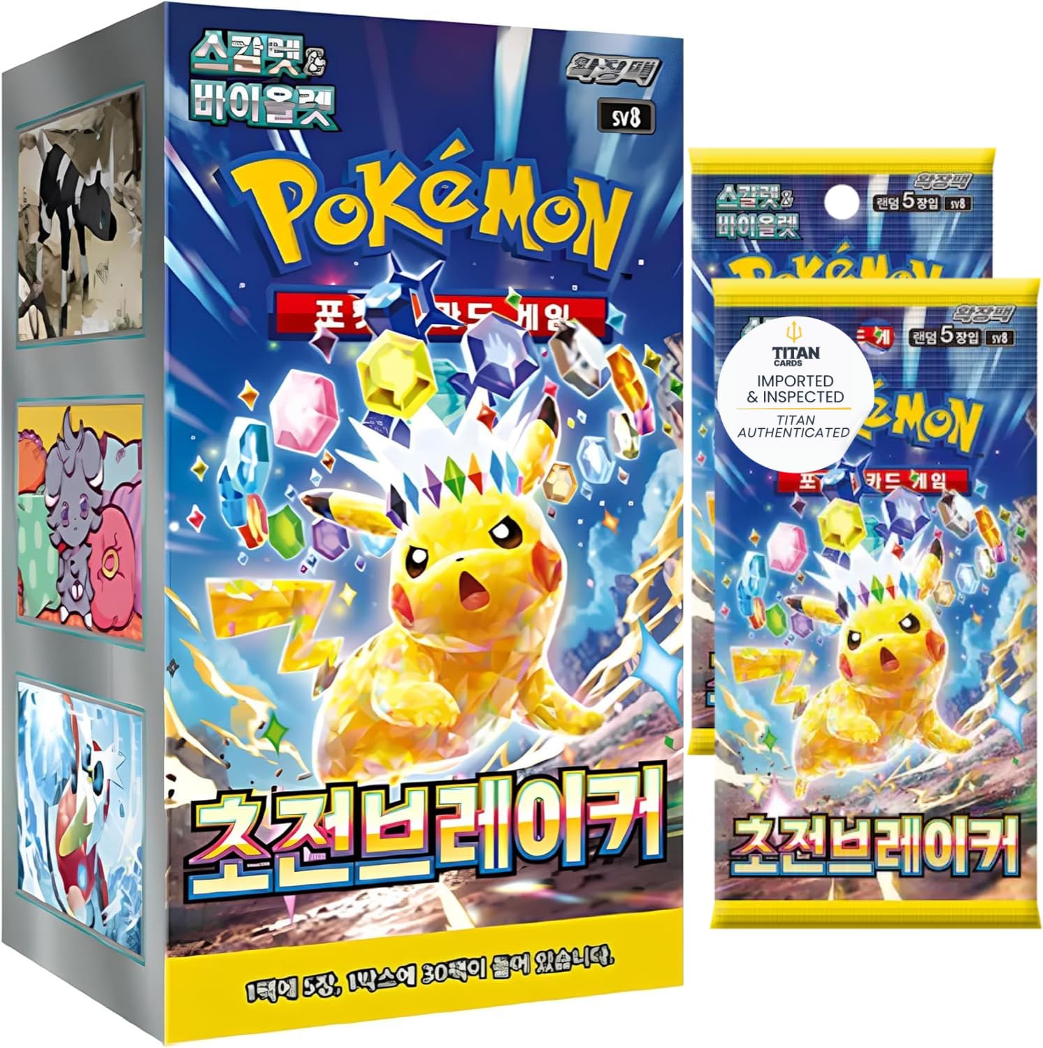 Surging Sparks Super Electric Breaker Korean Booster Box (30 Packs) | Supercharged Breaker | Authentic Korean Pokémon Cards | Scarlet & Violet Series | Titan Authenticated
