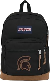 JanSport NCAA Officially Licensed Backpack, Michigan State Spartans, Right Pack with Padded 15-Inch Laptop Sleeve, Spacious Computer Bag, Durable Daypack with Bottle Pocket & Haul Handle, Black