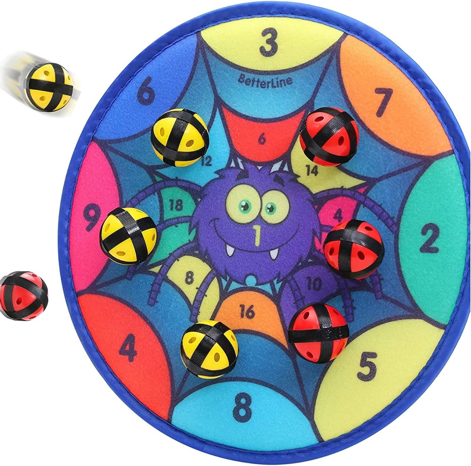 Kids Dart Board Game with 6 Balls Using Hook-and-Loop Fasteners | 11.8 Inches (30 cm) Diameter | Classic Dartboard Game and Safe for Kids