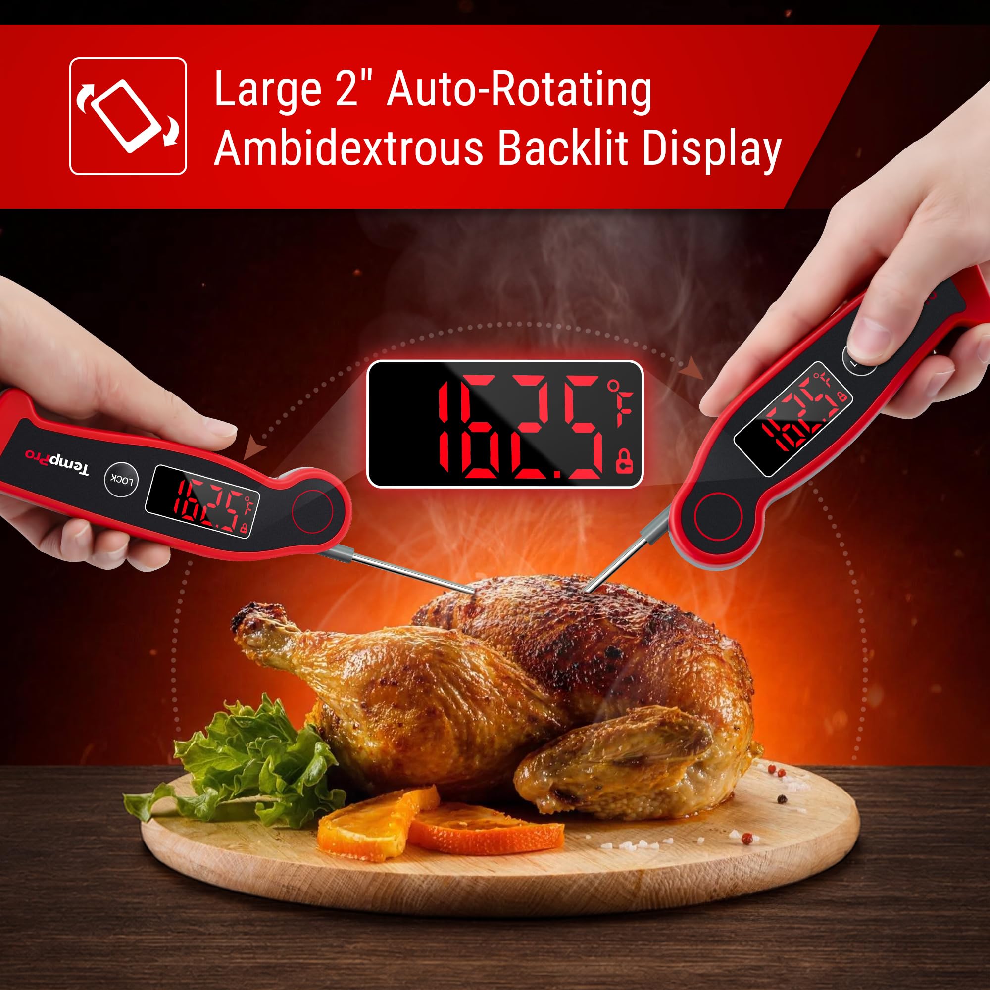 Amazon.com: TempPro TP19 Waterproof Digital Meat Thermometer for
