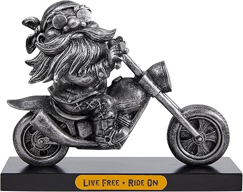 MicDecor Decoración para el hogar Live Free Ride On Rock Motocicleta Poliresina Retro Genial Inspirador Motocicleta 7.5 pulgadas Figura Regalos del