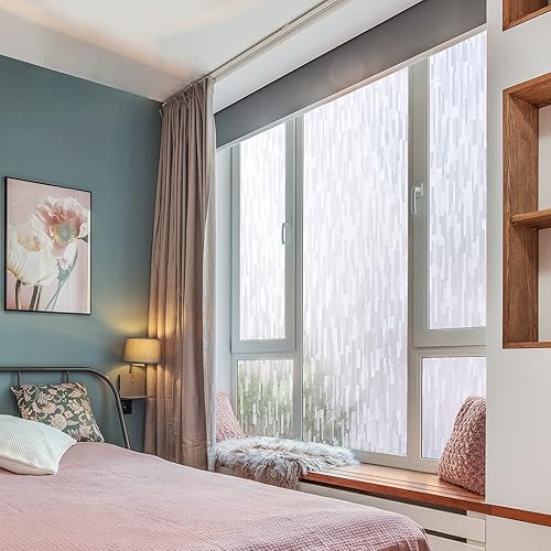 Miniatura 2 de CottonColors Película de Privacidad para Ventanas 17" X 78", Película de Ventana de Vidrio Esmerilado Decorativa, Película de Ventana que Bloquea el