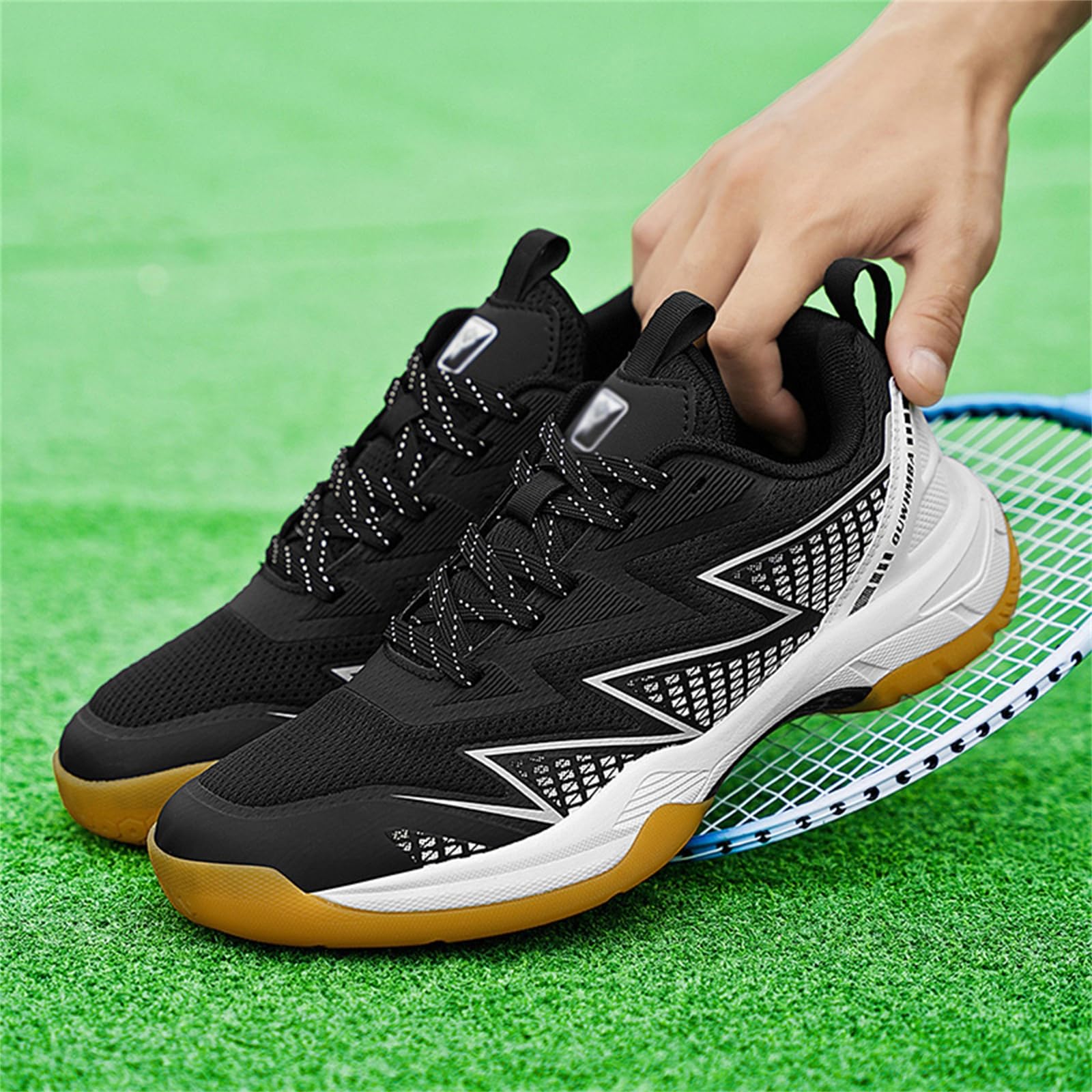 JiuQing Zapatillas De Bádminton Hombre Mujer Ligeras para Correr Entrenar En Pickleball para Canchas Interiores Y Exteriores