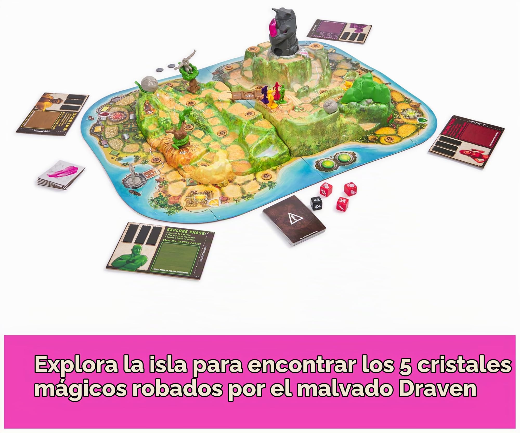 Jumanji Estampida, Juego de Mesa colaborativo, Juego de Aventuras en 3D basado en la película de acción y Comedia, Noche de Juegos en Familia para Adultos y niños a Partir de 8 años