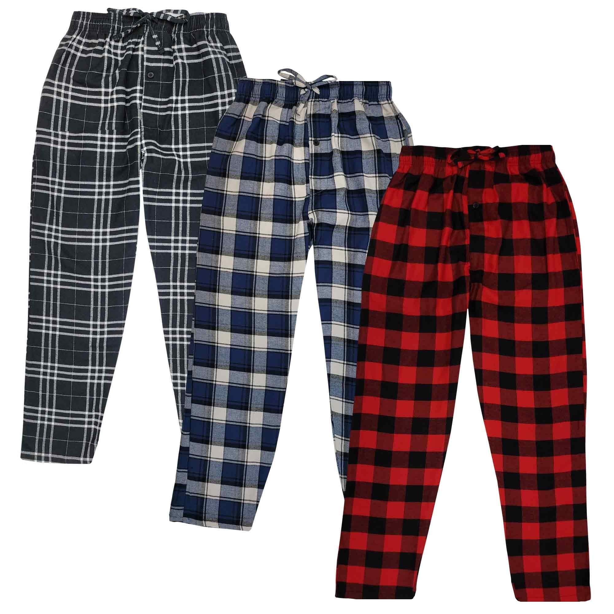 3 Pack Big and Tall Pajama Lounge Pants with Pocket Cotton Bottoms Sleepwear For Men-image-0