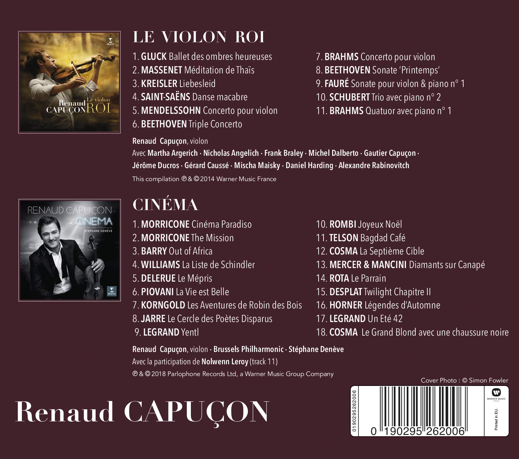 Coffret 2CD le Violon Roi & Cinéma