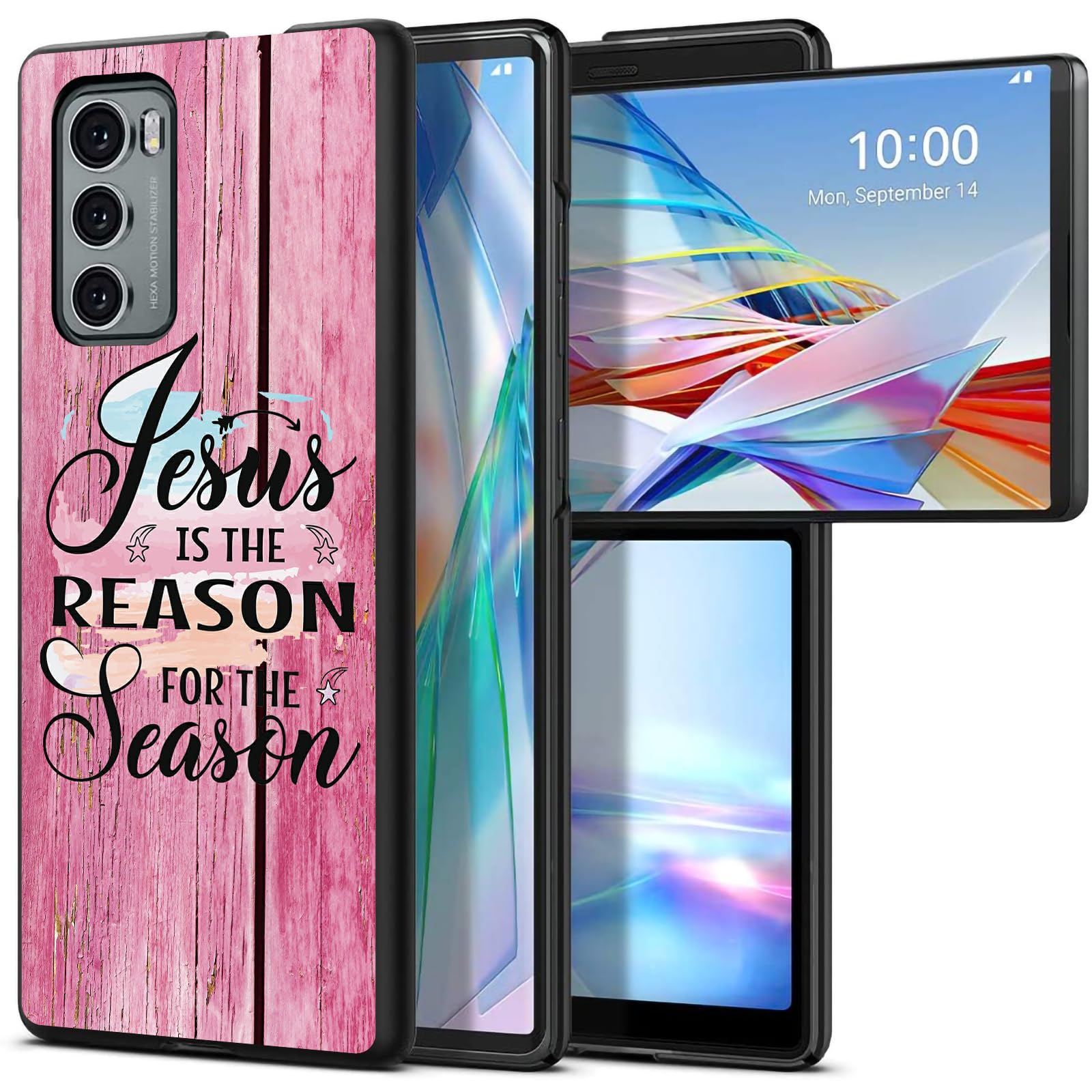Pink Retro Wood for LG Wing 5G 6.8" Phone Case, Slim Phone Case for LG Wing (2020), Hard PC Shookproof Wireless Charging Men/Women Cover for LG Wing 5G