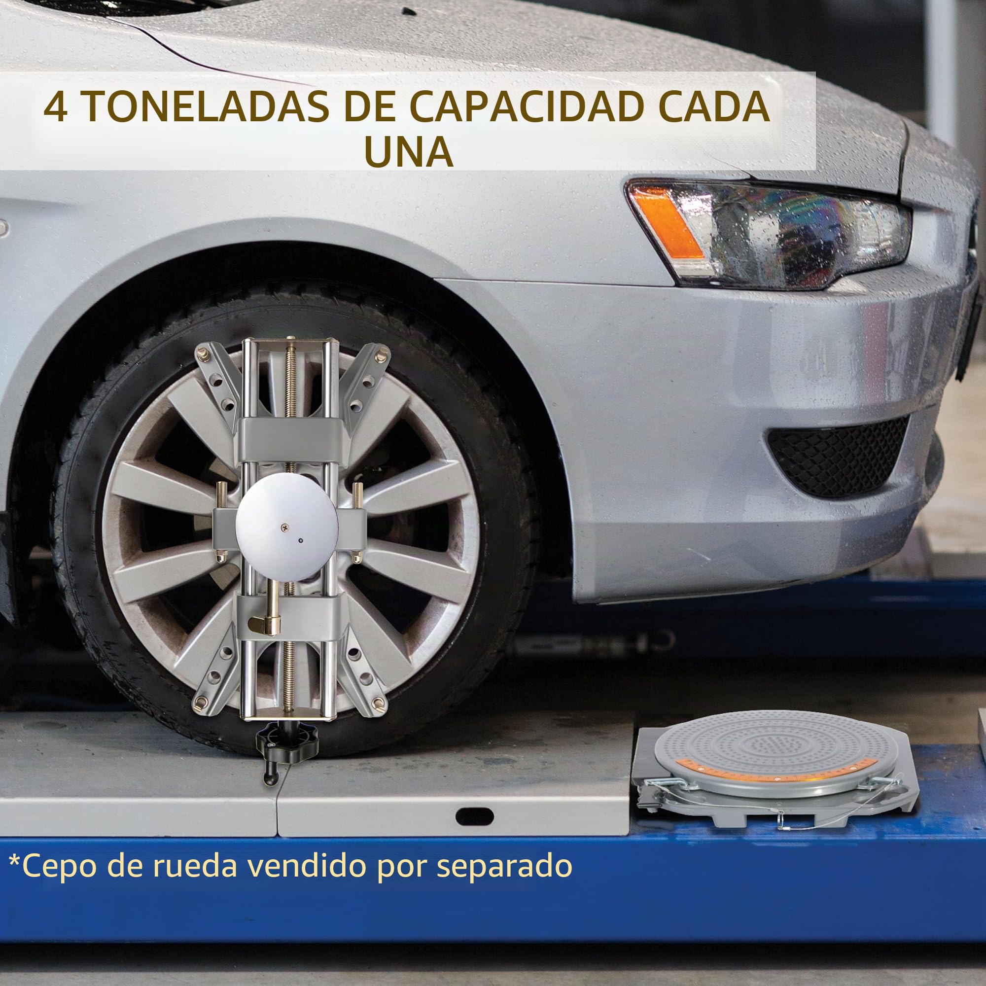AutoSolo Platos Giratorios de Alineación - Herramienta Económica de 4 Toneladas, Dial de Latón, Kit de Alineación DIY con Accesorios (Par)