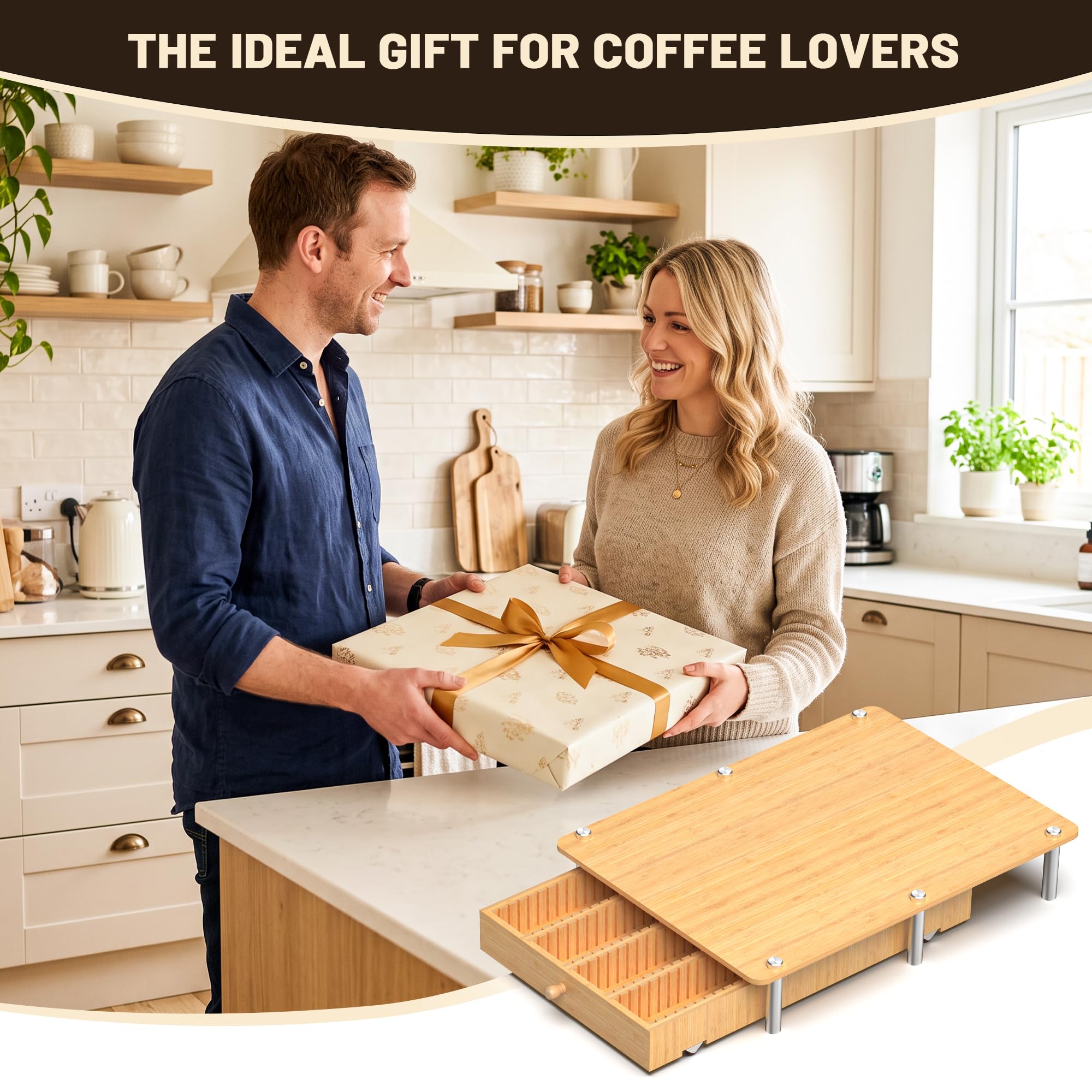 Cajón para cápsulas de café compatible con cápsulas Nespresso Vertuo, soporte para tazas K