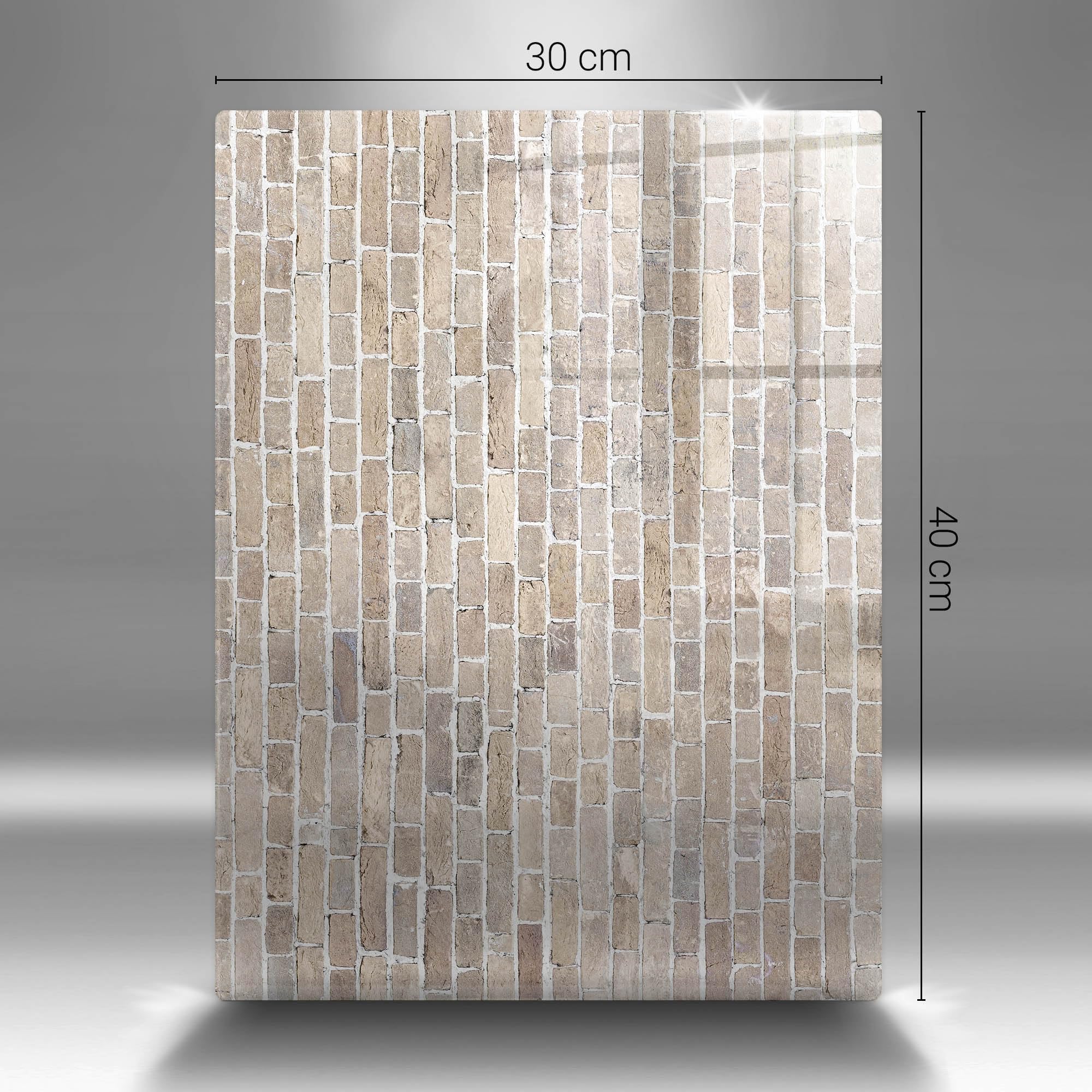Tabla de cortar de vidrio | Beige | Superficie impresa