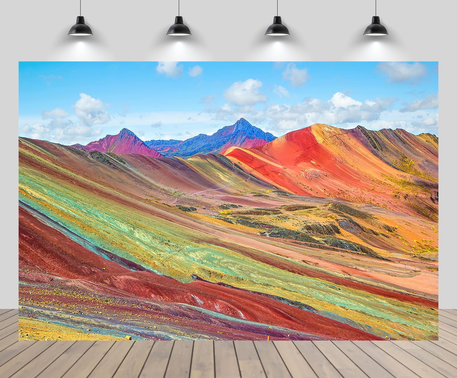 CHNYWORK 7ftx5ft Andes Mountain Backdrop Peru Colorful Mountain Clouds Hiking Camping Background Travel Party Decorations Adults Artistic Portraits