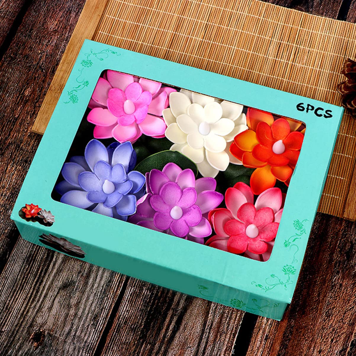 PRETYZOOM 4 Sätze Lotus Schwimmende Wasserlampe Aquarium Wasserfall Schwimmbad Fisch Gartenbeleuchtung Led Schwimmkerze Simulation Lotusdekoration Blumenrequisiten Plastik 6 Stück * 4