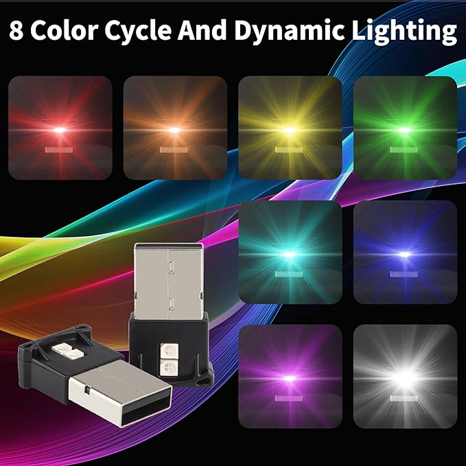 Mini Luz LED USB para Coche, 5V, Interior, Lámpara de Ambiente miniatura 2