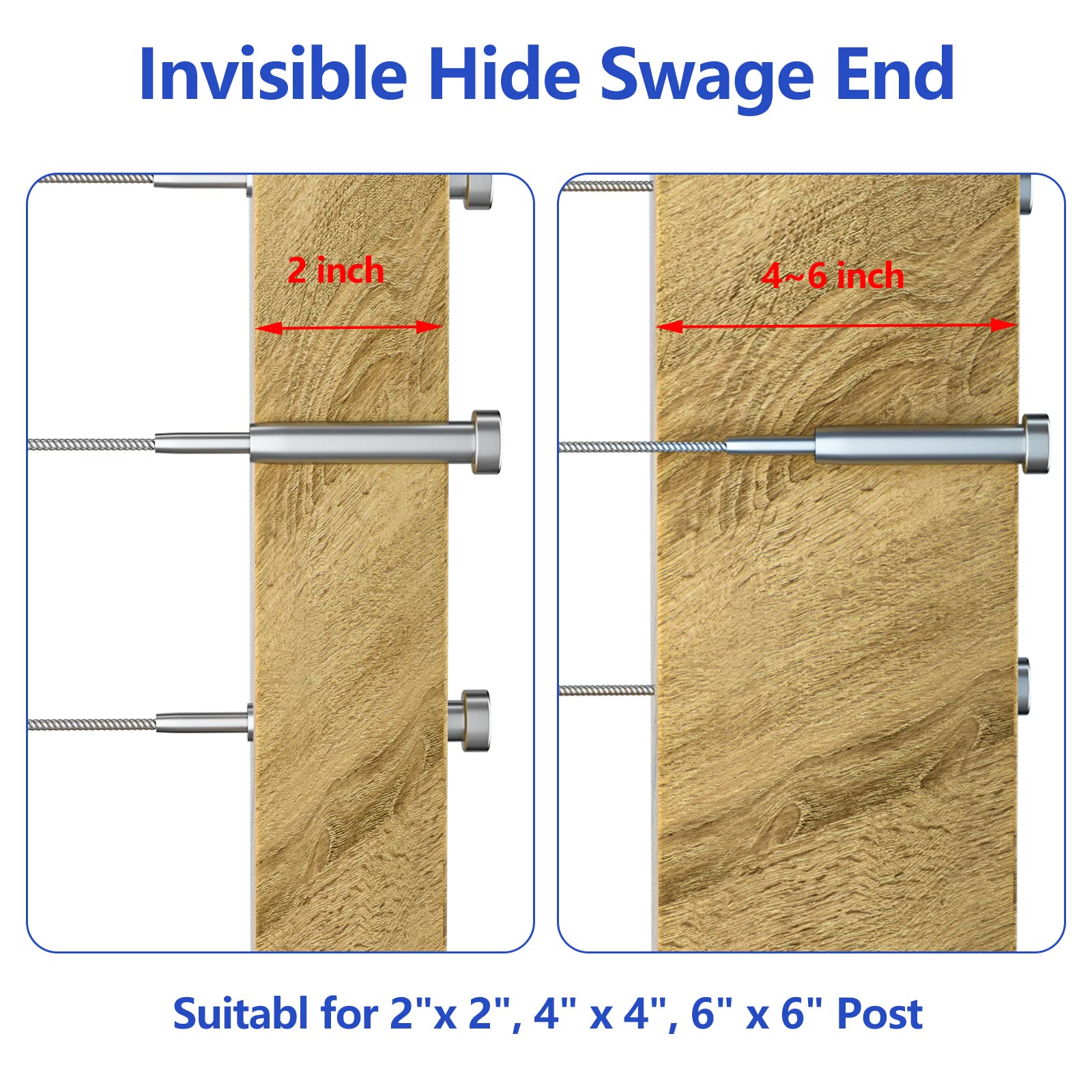 50pcs Stainless Steel Invisible Receiver And Swage Stud End - View #4