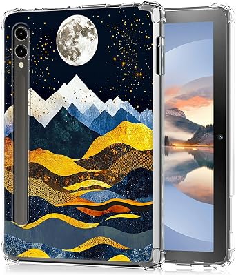 Clear Case for Samsung Tab S9 Ultra 2023/Galaxy S10 Ultra 2024 14.6 Inch, Transparent TPU Soft Silicone Protective Shell Shockproof Cover Case [Anti-Yellow], Mountain Gray Yellow