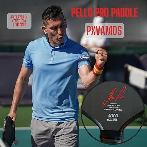 Miniatura 9 de PELLO PXVamos - Paleta de pickleball de fibra de carbono cruda, aprobada por USAPA, Toray 700 fibra de carbono, núcleo de panal de polipropileno,