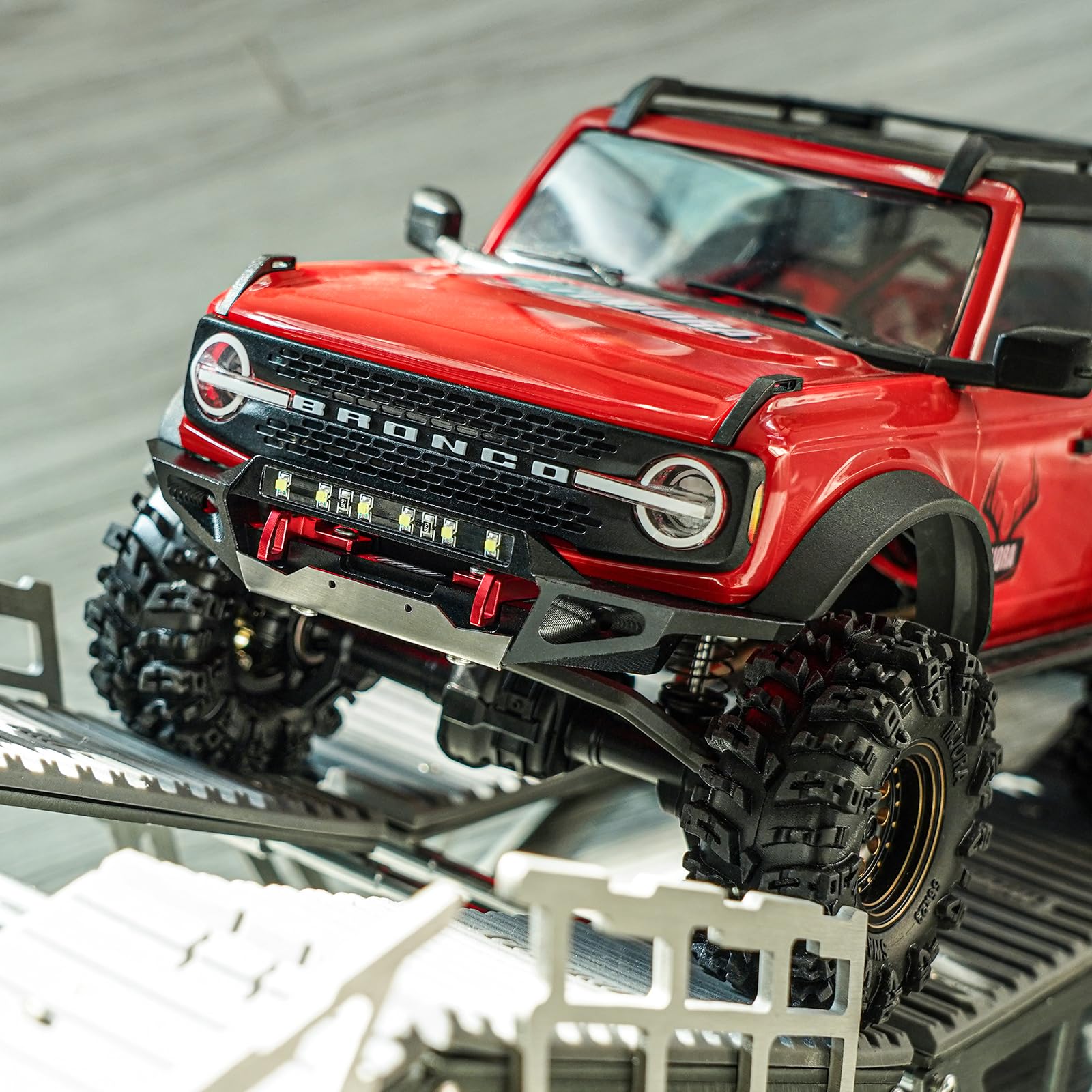 INJORA RC Posteriore Set in Alluminio CNC per TRX4M Bronco Upgrade 1/18 RC Crawler,Anteriore