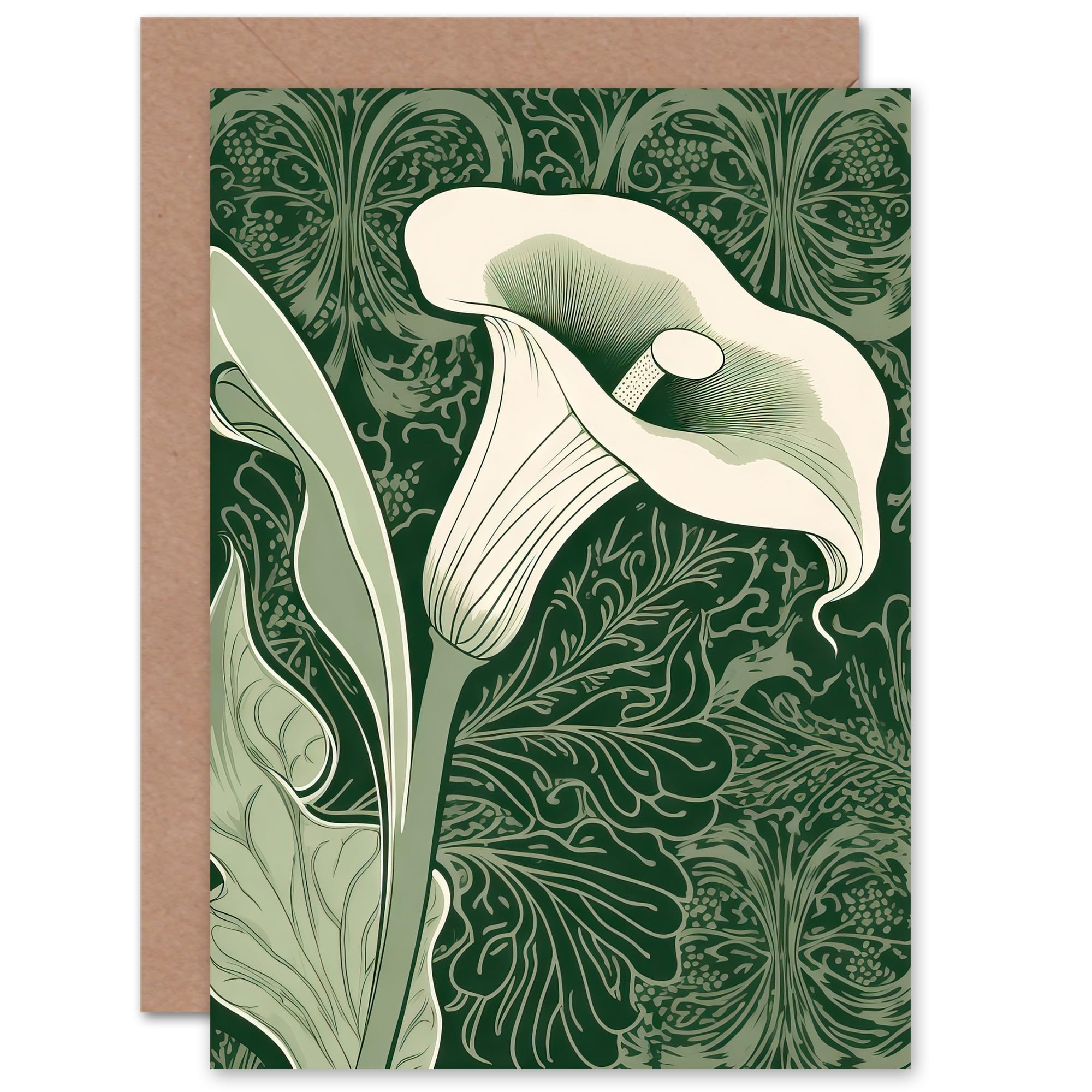 Artery8 Grußkarte 'Calla Lily' – Elegantes Design Für Mama, Frau, Tochter, 17,5x12,5 Cm, Blanko Innen