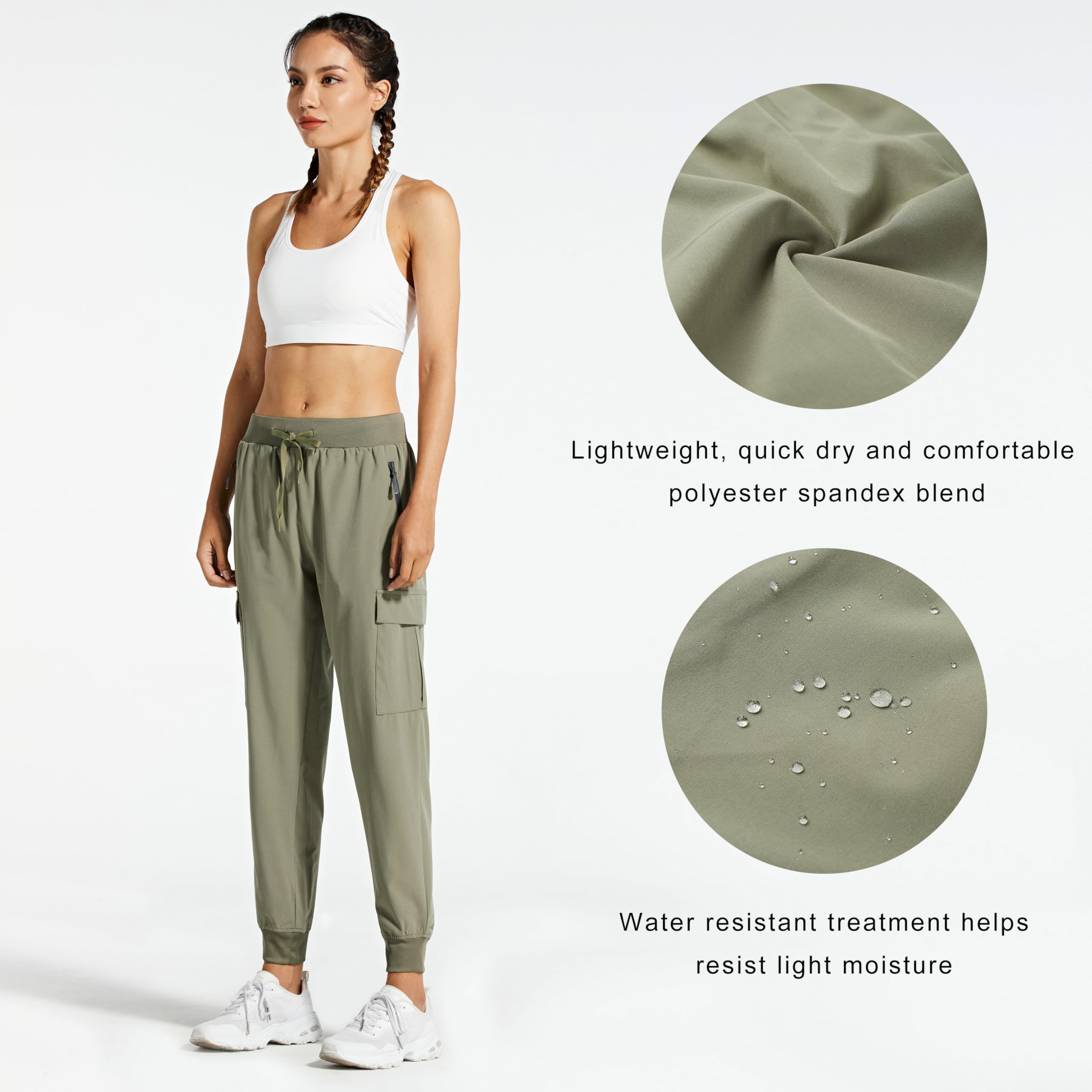 Libin Pantaloni da Cargo Jogging da Donna Leggeri ad Asciugatura Rapida Escursionismo Trekking Pantaloni da Traspiranti Allenamento Casual Pantaloni All'aperto