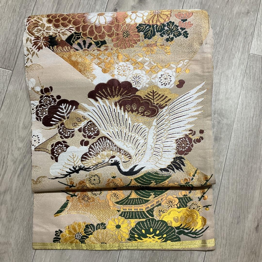 西陣織丸帯●金糸唐織●龍紋●アンティーク丸帯 ●全通無双織●正絹●40 Amazon.co.jp: 西陣織 鶴 鷹 金糸 銀糸 アンティーク 丸帯 全通無双織