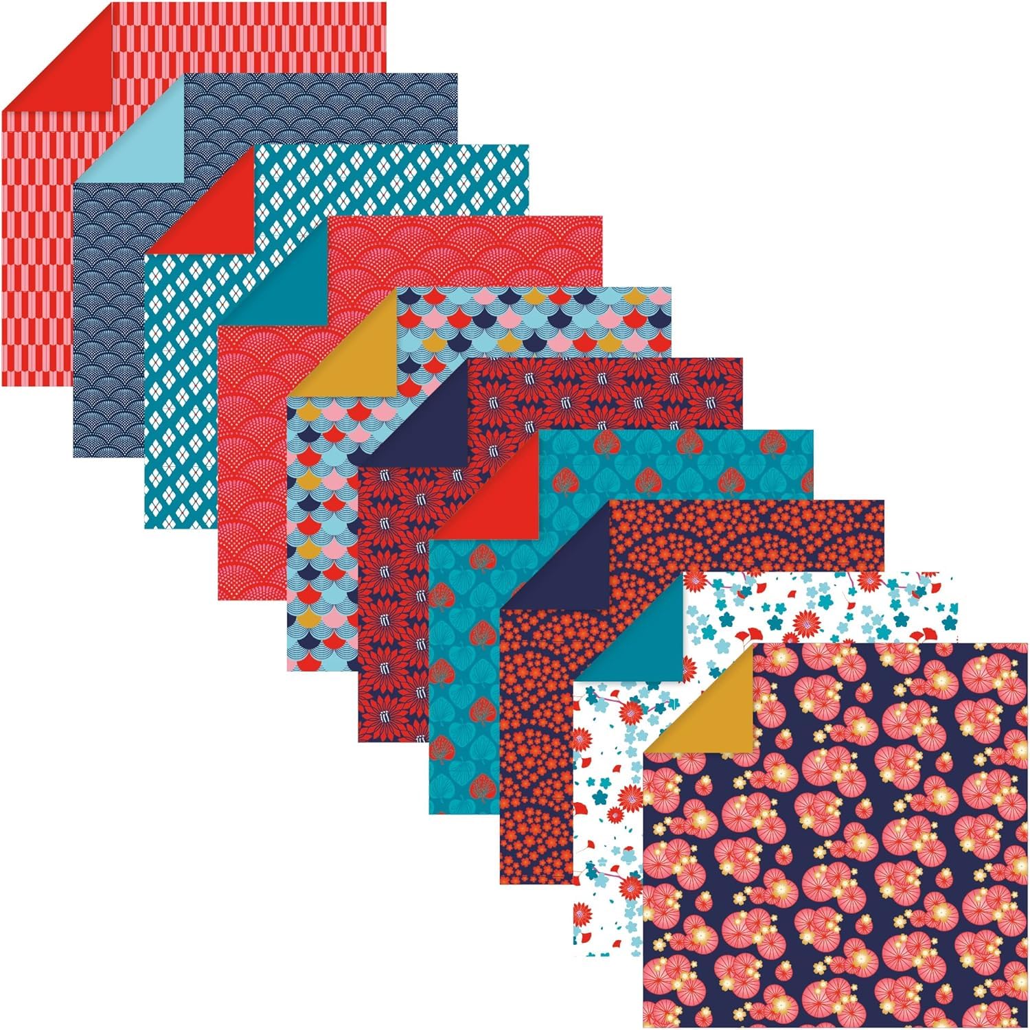 Clairefontaine Hanayo 95347C - Pack de 60 hojas de papel origami, con 3 formatos (10 x 10 cm, 15 x 15 cm, 20 x 20 cm, 70 g, 1 paquete)