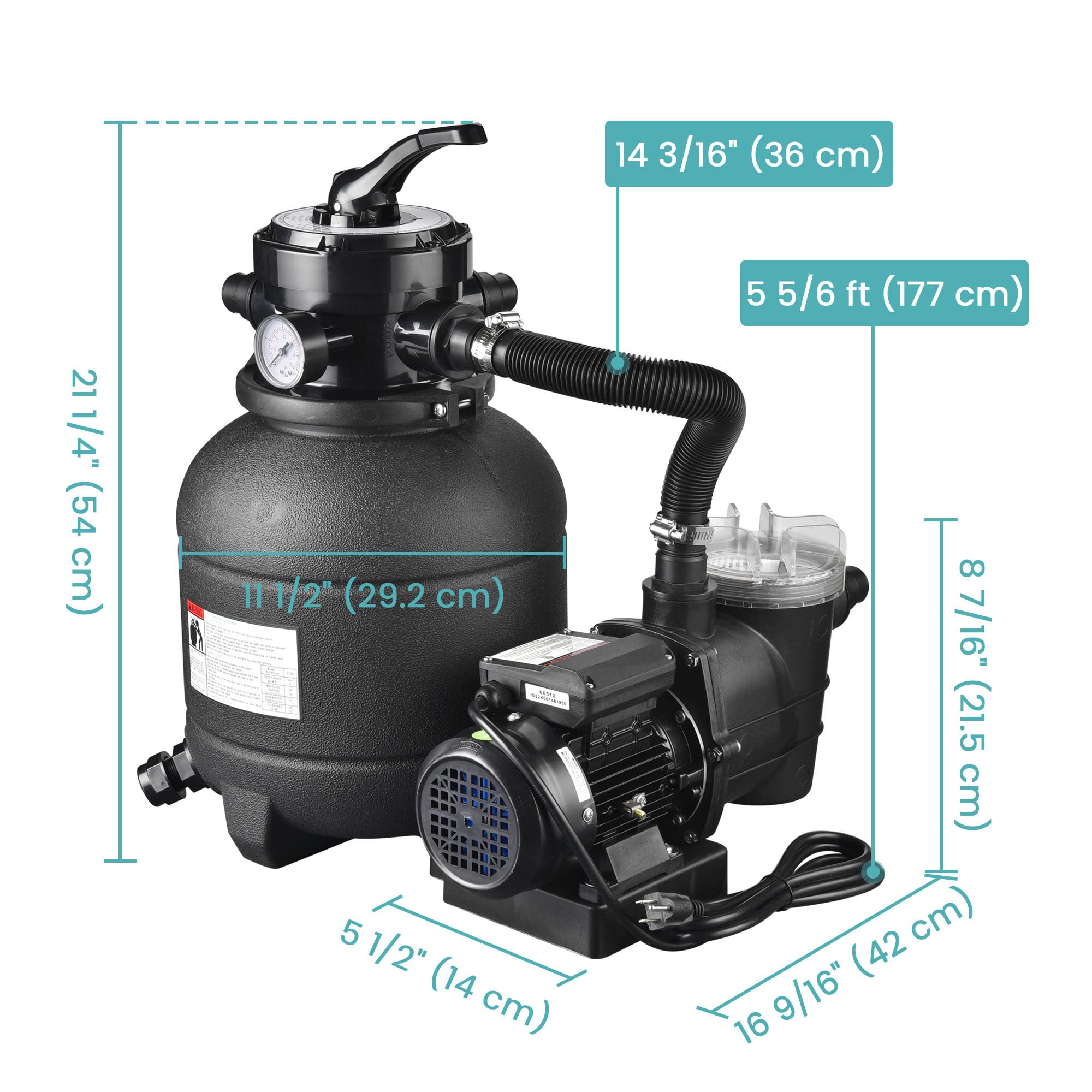 Yescom 12 Sand Filter Pump For Above Ground Pool 4 Way Valve 2640GPH 3 yescom-12-sand-filter-pump-for-above-ground-pool-4-way-valve-2640gph-3