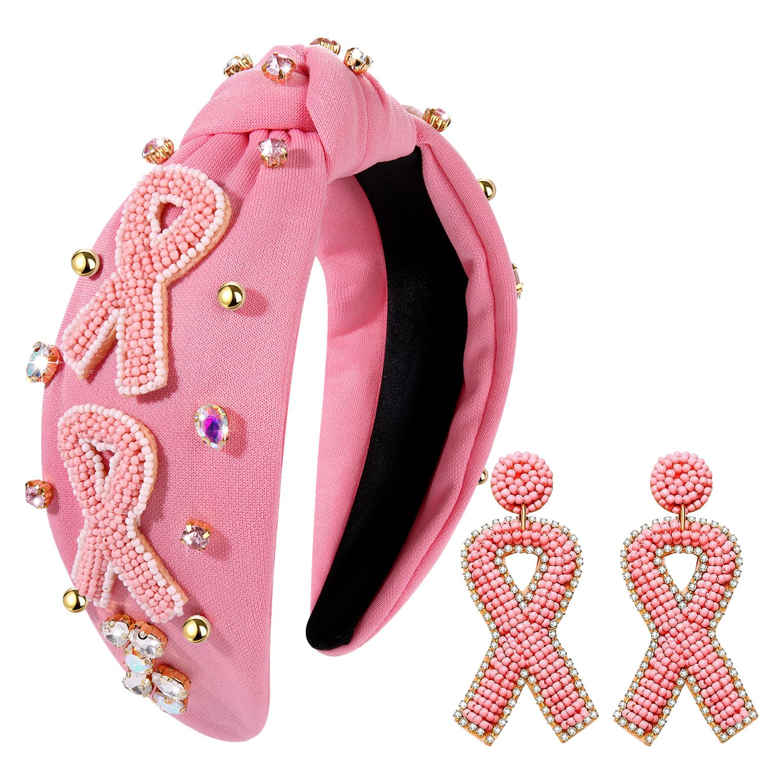 Amazon.com : YAHPERN Pink Ribbon Headband Breast Cancer 