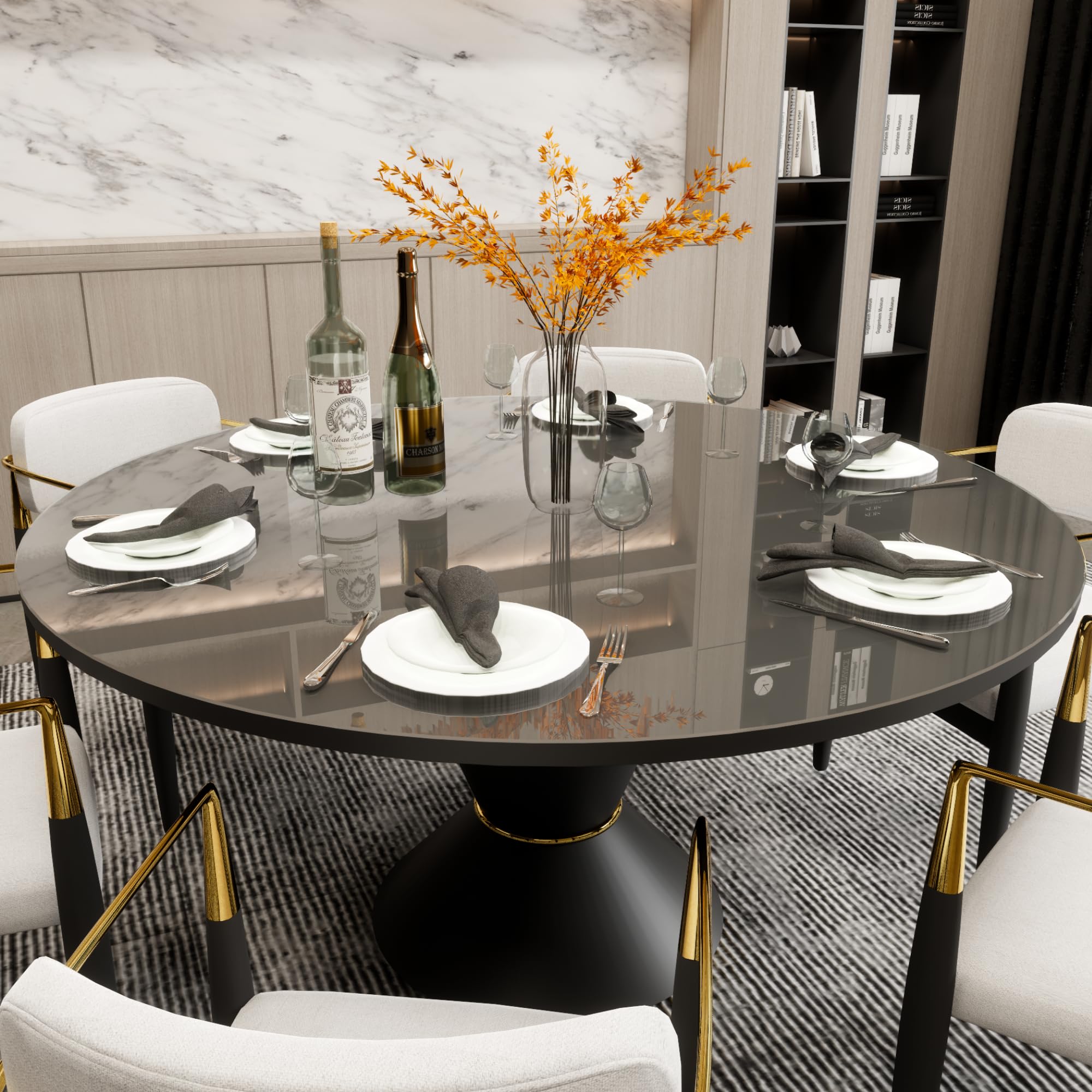 Mayda - Pellicola rotonda per tavolo trasparente, spessore 2 mm, in PVC trasparente con bordi arrotondati, tovaglia su misura o disponibile in diverse misure (diametro 125 cm)