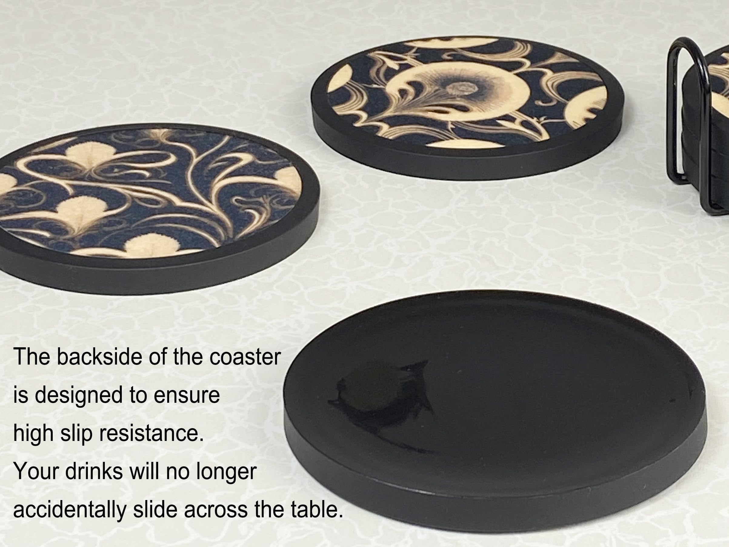 Absorbent Coasters for Drinks with Holder, 6packs - Image 4