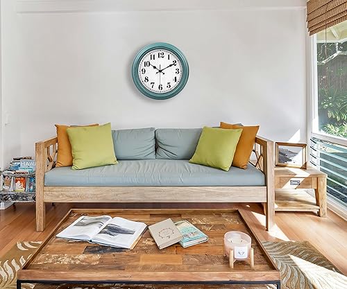 Miniatura 3 de zyzamay Reloj de pared retro de 12 pulgadas, fácil de leer, redondo, clásico, clásico, de cuarzo, funciona con pilas, decorativo para sala de estar,