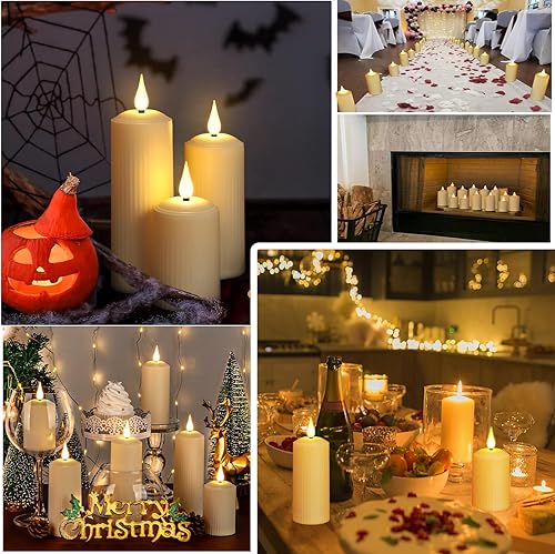 Miniatura 5 de Paquete de 6 velas sin llama que funcionan con pilas con temporizador y control remoto, velas parpadeantes falsas, velas LED eléctricas para