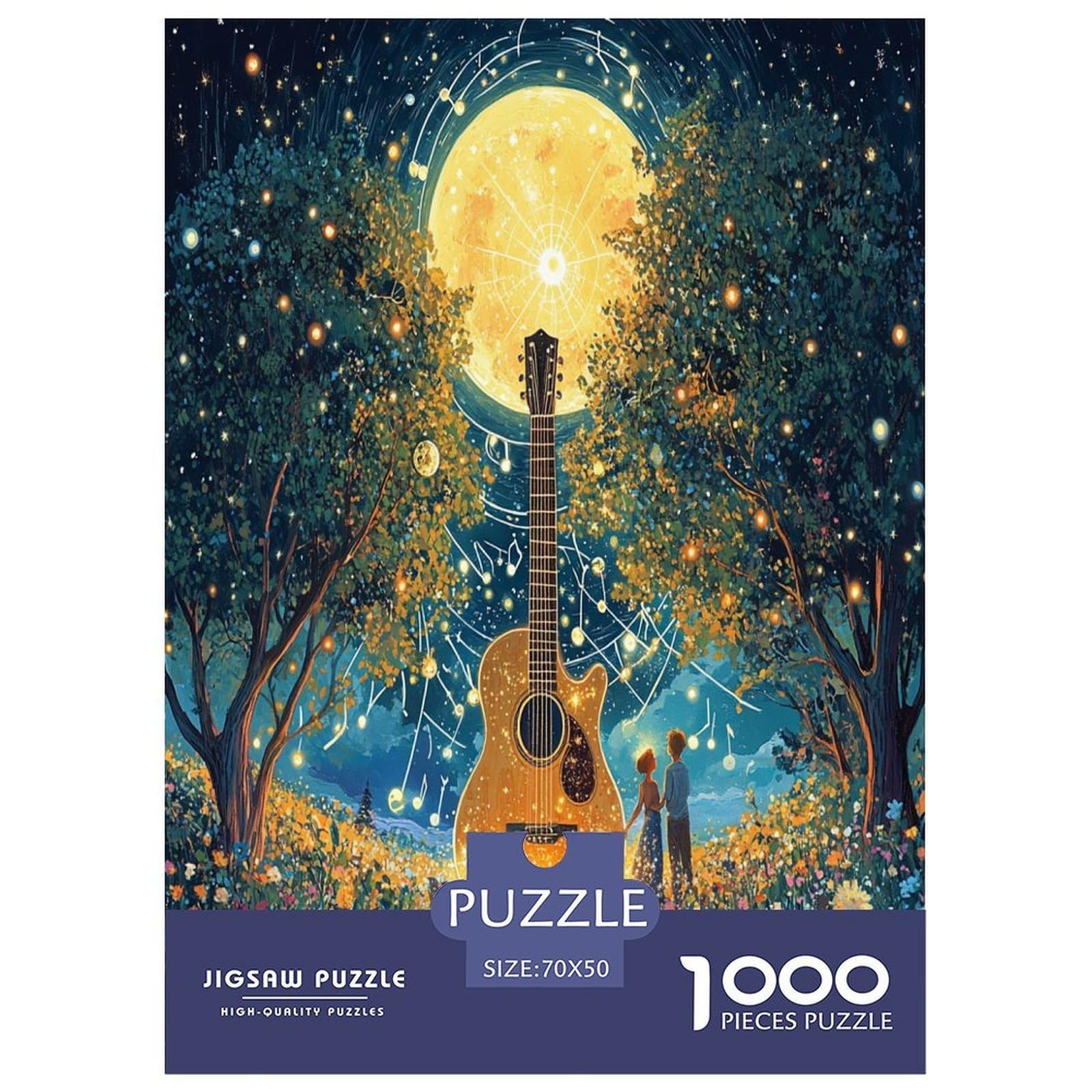 Puzzle gitarowe dla dorosłych i dzieci. 1000 sztuk niemożliwe wyzwanie zabawka edukacyjna dekoracja domu do gier edukacyjnych prezenty 70 x 50 cm / 1000 szt