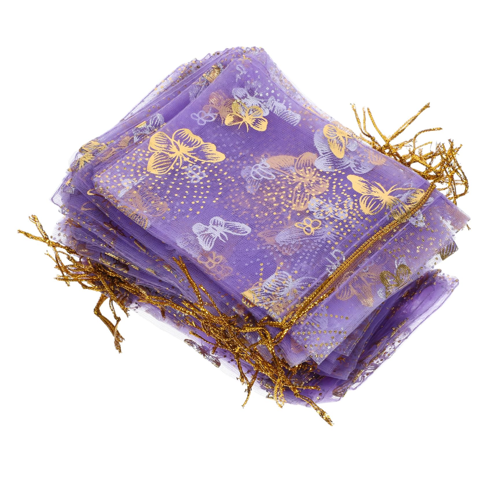 Didiseaon 4 Ensembles En Organza Pochettes À Bijoux Sacs En Organza De Rangement De Bonbons Faveur Sacs Cordon Pour L'emballage Pochette Violet,mauve 100 Pièces * 4