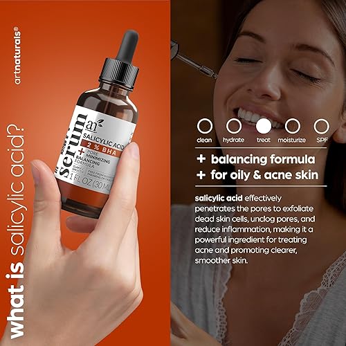 Miniatura 2 de ArtNaturals - Suero de ácido salicílico, suero avanzado con 2% de BHA, ayuda a controlar la producción de aceite y reduce los poros - 1 oz