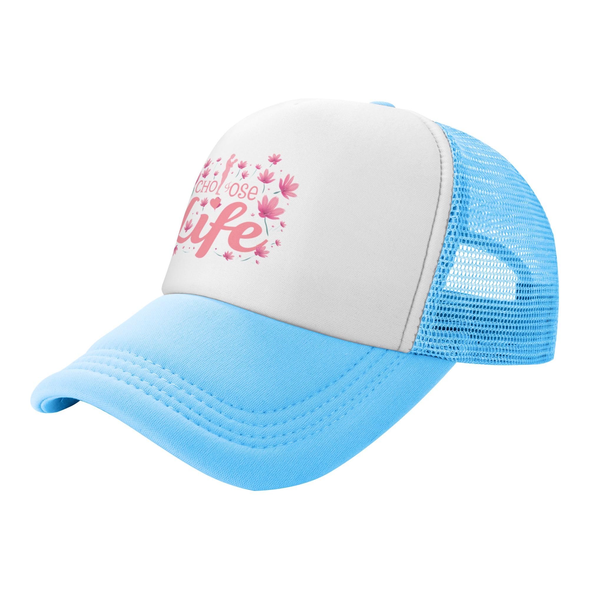 Anti Abortion Pro Life Trucker Hat Pray to End Stop Abortion Now Don't Tread On Baby Me Defend The Defendless Baseball Cap Mesh Back Adjustable Hats for Kids - Sky Blue