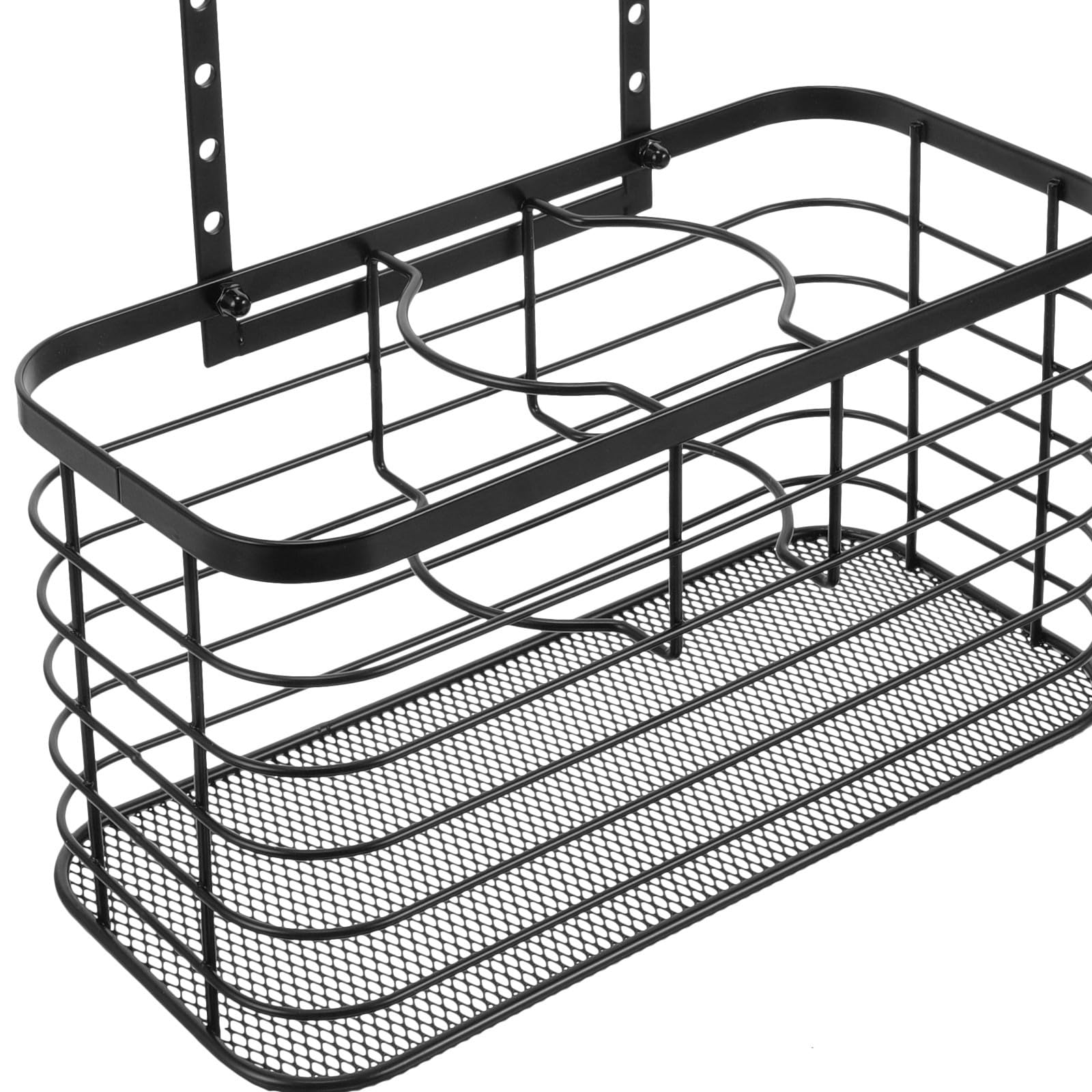 PACKOVE Soporte para Secador de Pelo para Puerta, Organizador de Herramientas para Peinar el Cabello, Negro, Hierro, sin Perforaciones, Ligero, para Baño