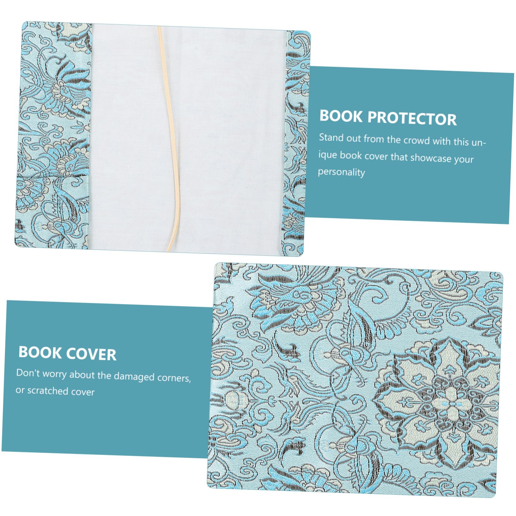 Angoily 5 Pièces Couverture de Cahier Tissu Réglable Protège Résistant Aux Rayures et Déchirures Décorative pour École et Bureau